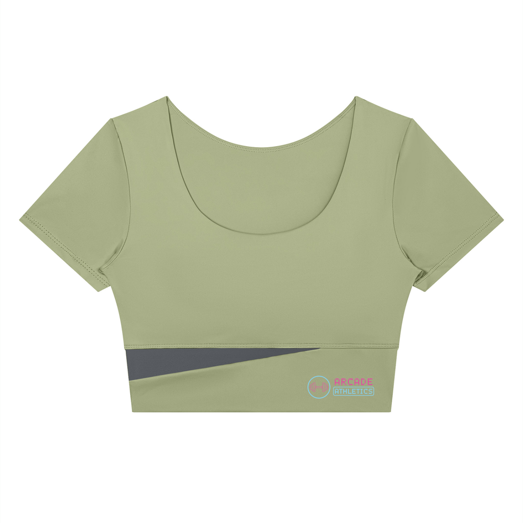Women's "Final Boss" Panelled Crop Yoga Tee