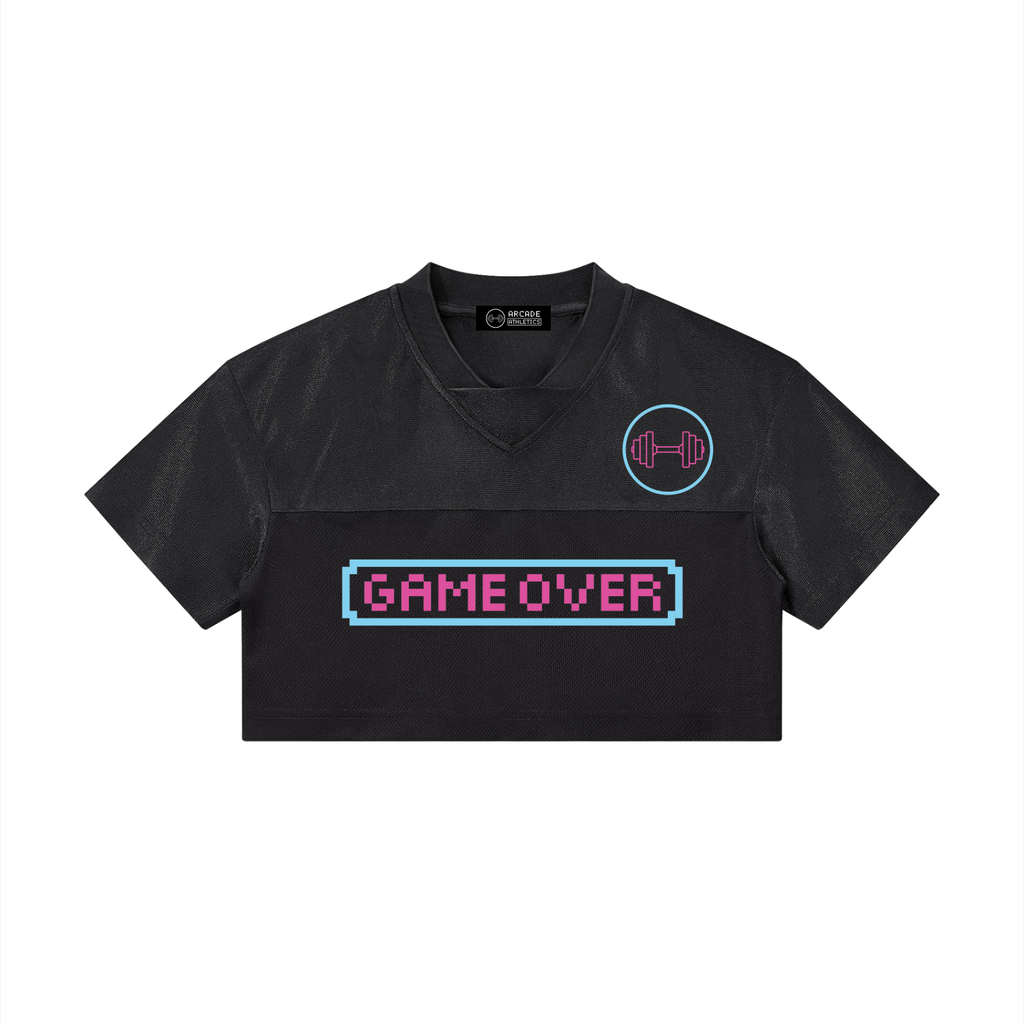 Women's "Retro Gamer" Cropped Paneled V-Neck Jersey