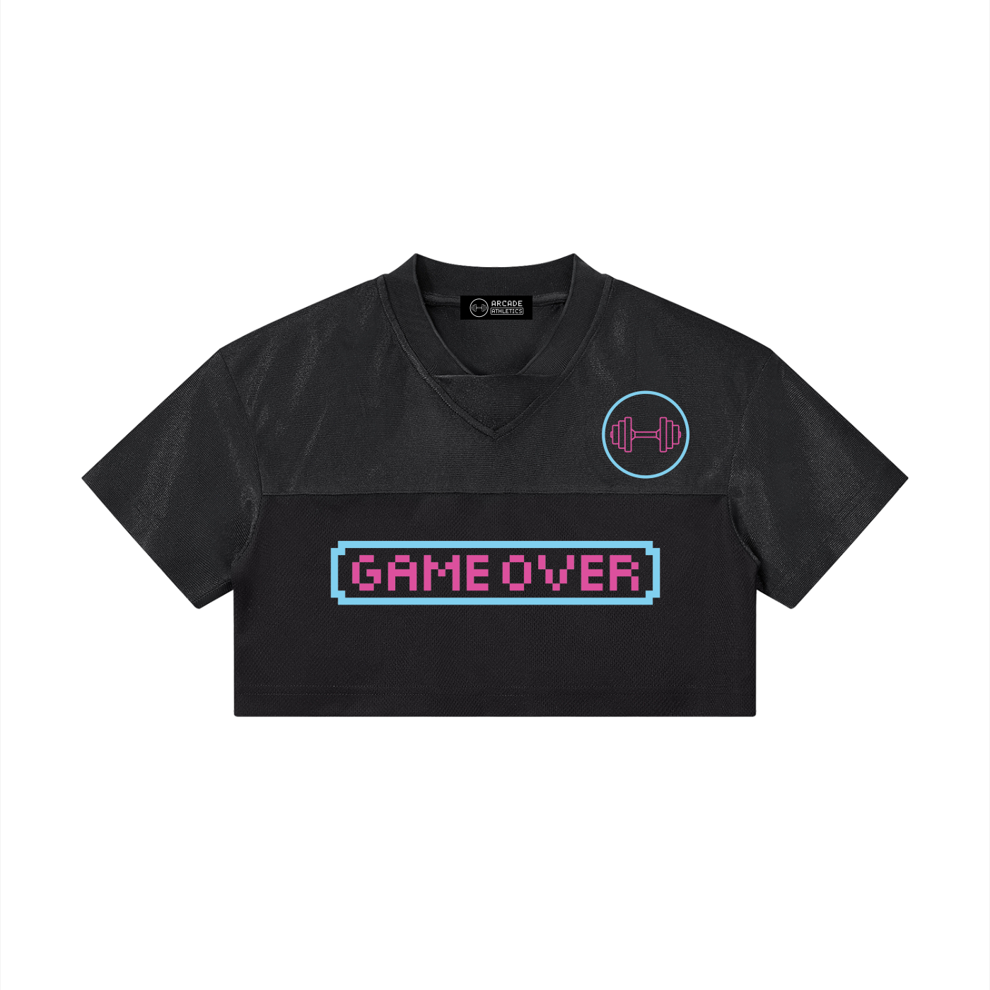 Women's "Retro Gamer" Cropped Paneled V-Neck Jersey