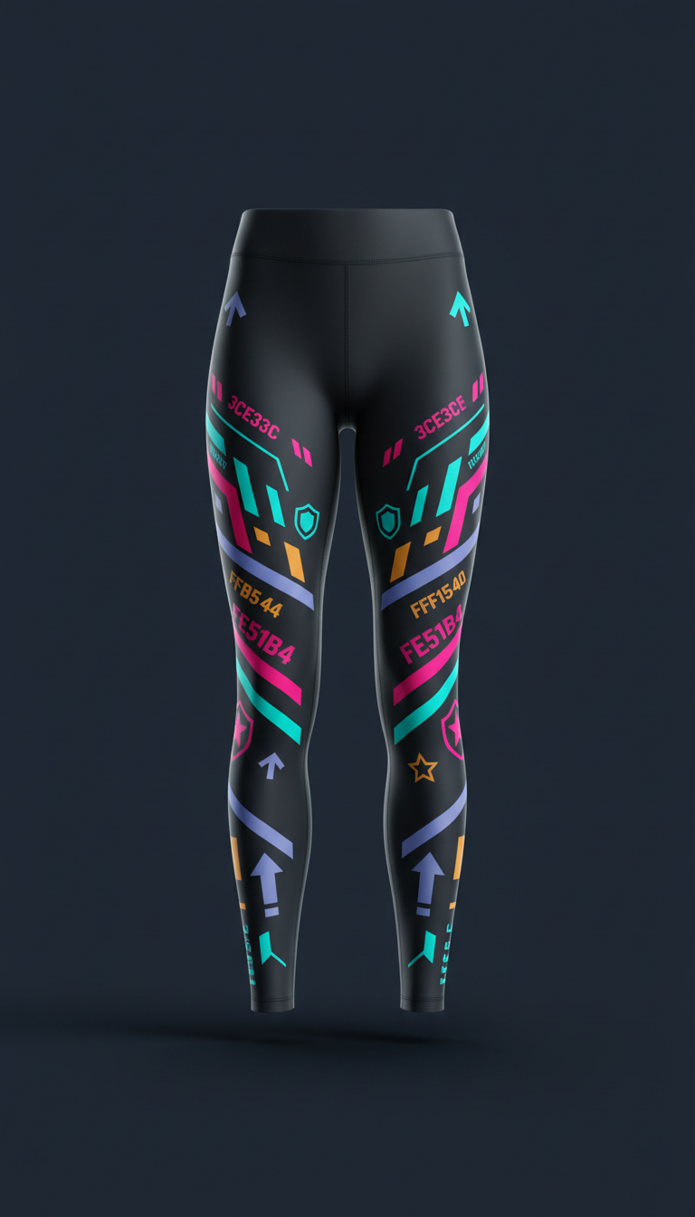 Orange Stat Icon Leggings