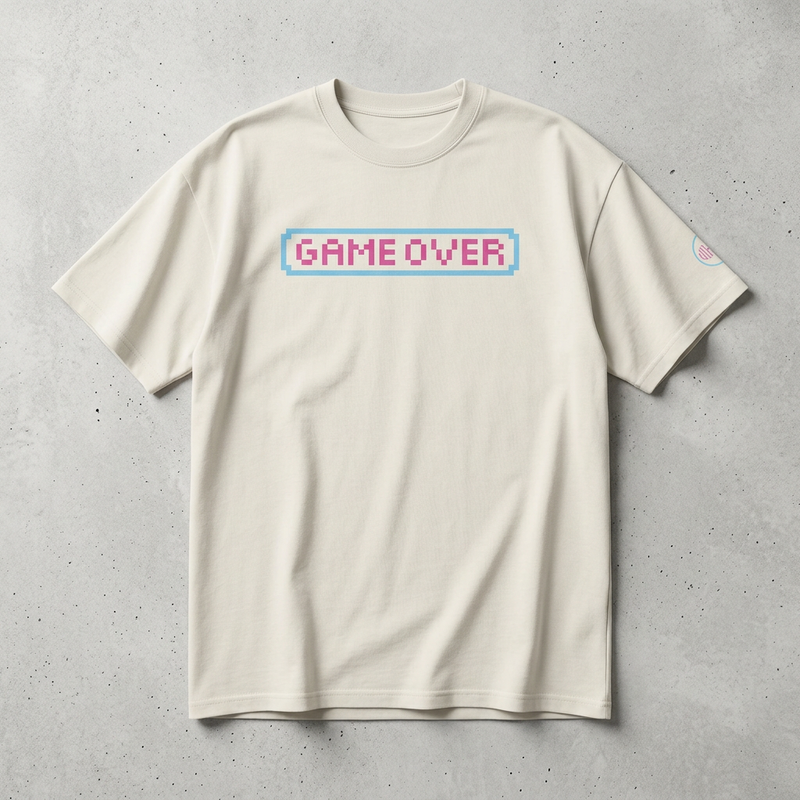 Game Over Oversized Gym T-Shirt | Heavyweight Pump Cover