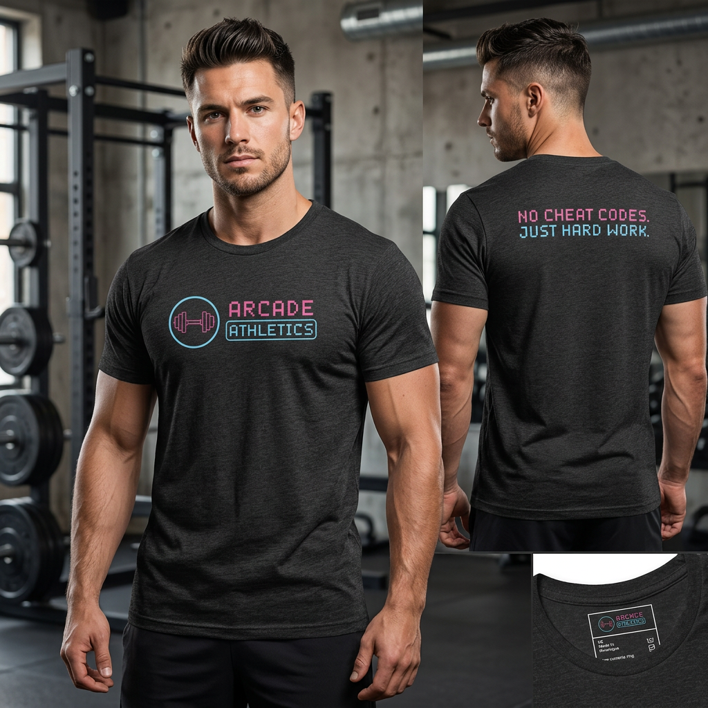 Arcade Athletics “No Cheat Codes” Hard Work T-Shirt